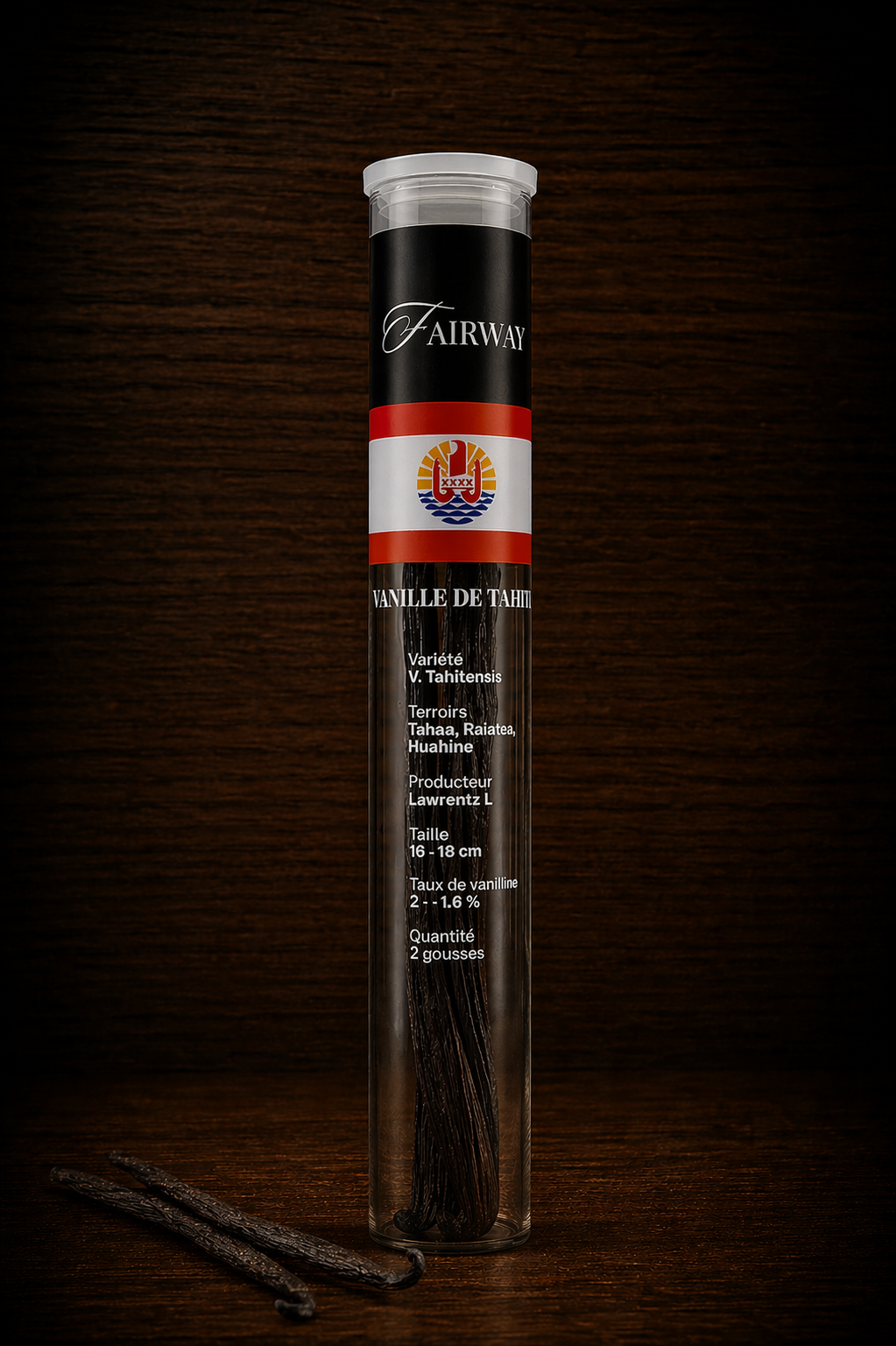 Tahiti-Vanilleschoten – Premium-Tube (2 Schoten)