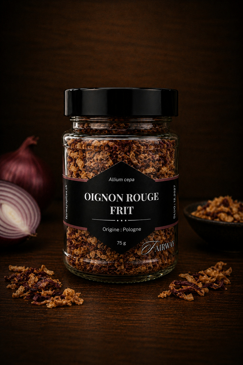 Oignon rouge frit